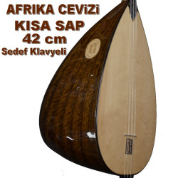 KÖPRÜ SİSTEMLİ SEDEF KLAVYELİ KISA SAP AFRİKA CEVİZİ 42 cm KÖPRÜ SİSTEMLİ SEDEF KLAVYELİ KISA SAP AFRİKA CEVİZİ 42 cm